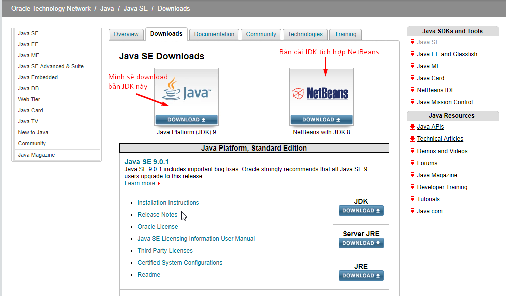 Cài đặt Java 9, Cài đặt biến môi trường Java