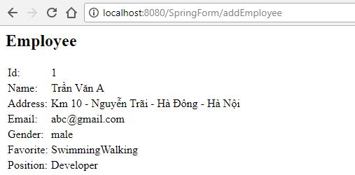 Spring MVC (4): Code ví dụ Spring MVC Form, Xử lý Form Spring-MVC