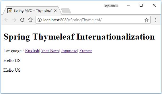 Code ví dụ đa ngôn ngữ với Thymeleaf Internationalization / i18n