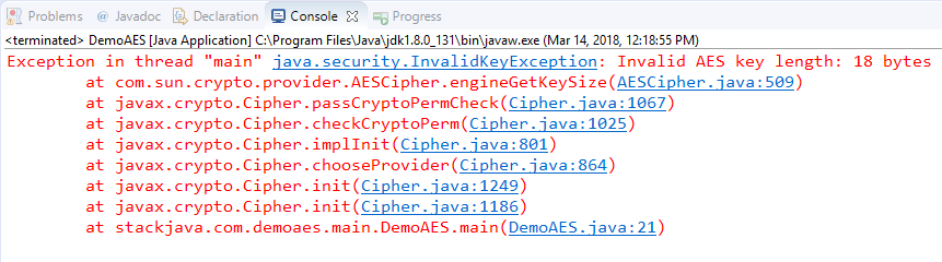 Code java ví dụ mã hóa - giải mã với AES.