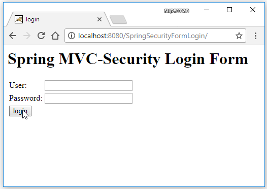 Code ví dụ Spring Security, Tạo form login – XML Config