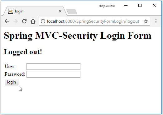 Code ví dụ Spring Security, Tạo form login – XML Config