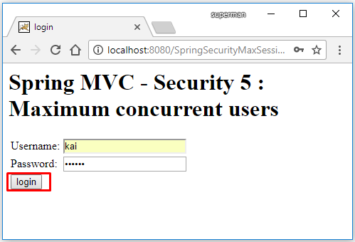 Code ví dụ Spring Security Concurrent Session Control/ Max Session (Chỉ login tại một nơi)
