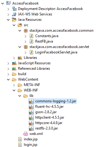 Code ví dụ JSP Servlet login bằng Facebook (Java Web)