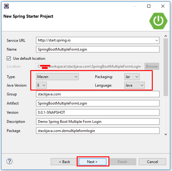 Code ví dụ Spring Boot Nhiều form login