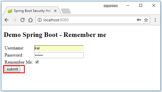 Code ví dụ Spring Boot remember me (Tự động login)