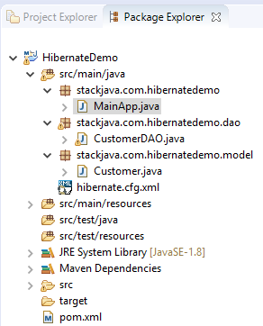 Code ví dụ Hibernate Session, SessionFactory (MySQL + Maven + Eclipse)