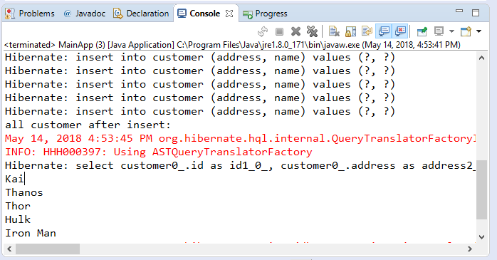 Code ví dụ truy vấn Hibernate với EntityManger, EntityManagerFactory