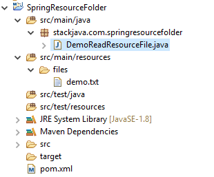 Code ví dụ Spring đọc file từ resource folder