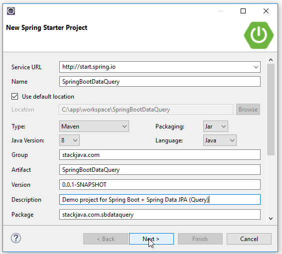 Code ví dụ Spring Boot Data JPA @Query