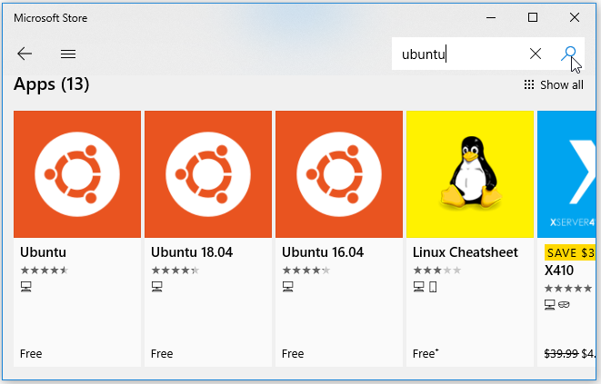 Cài đặt ubuntu trên windows 10 với Windows Linux Subsystem