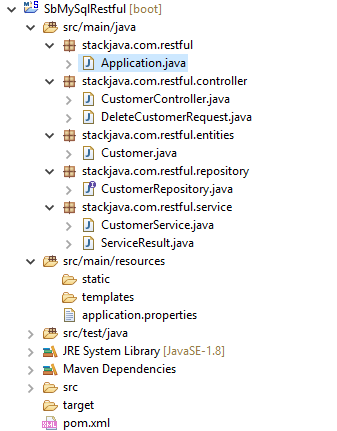 Code ví dụ Spring Boot RESTful Webservice với MySQL (JPA)