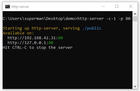 Code ví dụ Node.js - Tạo server với module http-server