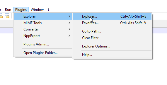 Cài đặt plugin cho notepad ++, ví dụ cài plugin explorer