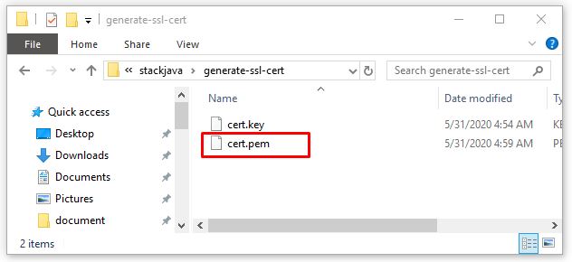 Hướng dẫn tạo certificate SSL trên Windows (file key, pem)