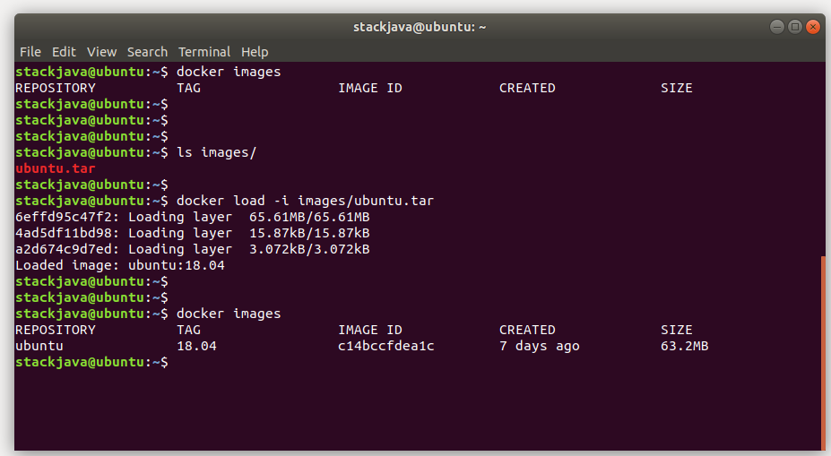 Hướng dẫn load docker image từ file tar (docker load)